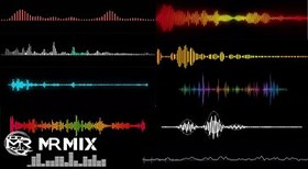 تصویر دانلود مجموعه فوتیج موشن گرافیک : اکولایزر موسیقی به صورت خطی Flat Music Visualizers Equalizer 