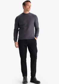 تصویر پلیور مردانه خاکستری تیره دفکتو 