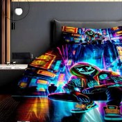 تصویر روتختی تک نفره پسرانه رزت طرح نئون سری R91 