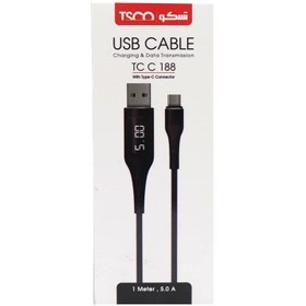 تصویر کابل تبدیل USB به USB-C تسکو (Tsco) مدل TC C188 به طول 1m کابل تبدیل USB مبدل USB-C به USB