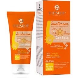 تصویر کرم ضد آفتاب SPF90 رنگی مناسب برای انواع پوست حجم 50 میلی لیتر تاپ شاپ بژ تیره Topshop Colored Sun Screen Spf 90 For All Skin Types 50ml