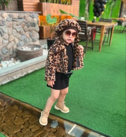 تصویر سه تیکه ترند پلنگی دخترانه Three-piece leopard trend for girls