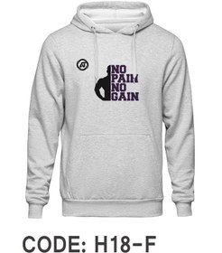 تصویر هودی طوسی دورس داخل کرک طرح بدنسازی NO PAIN NO GAIN کد H118 Gray Dors hoodie inside the crack design of bodybuilding NO PAIN NO GAIN CODE H118