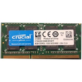 تصویر رم لپ تاپ کروشیال RAM CRUCIAL DDR3L 8GB 1333MHz 1.35V CL9 