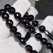 تصویر تسبیح 33 دانه سنگ اونیکس معدنی تراش دار کد 37087 