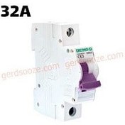 تصویر فیوز مینیاتوری تیپ B دنا الکتریک تکفاز 32A Miniature Circuit Breaker 32A Dena electric