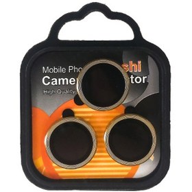 تصویر محافظ لنز رینگی آیفون 14pro رنگ طلایی Black iPhone 14pro ring lens protector