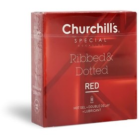 تصویر کاندوم خاردار شیاردار گرم کننده تأخیری چرچیلز 3 عددی ا Churchill’s Ribbed And Dotted Condom 3PCS Churchill’s Ribbed And Dotted Condom 3PCS