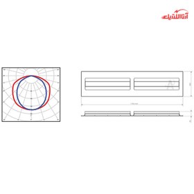 تصویر چراغ اداری توکار 30*120 درین آلتون رای OD21 