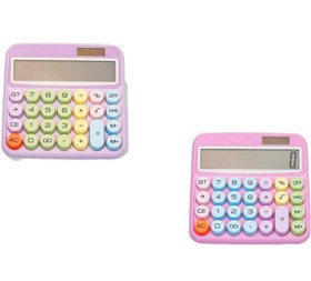 تصویر ماشین حساب فانتزی رنگی - سفید ELECTRONIC CALCULATOR