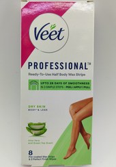 تصویر نوار موبر ( پد موبر) ویت مخصوص پوست های حساس و مستعد جوش 8 عددی Veet