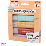 تصویر ماژیک هایلایت اکلیلی بسته 5 عددی glitter highlighter H3353.jpg