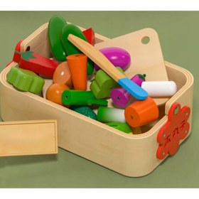 تصویر اسباب بازی برشی مگنتی ست چوبی 