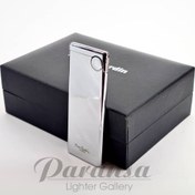 تصویر فندک گازی باریک پیر کاردین مدل 401 نقره‌ای کروم 