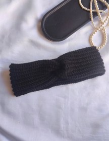 تصویر هدبند بافت پینترستی - صورتی 