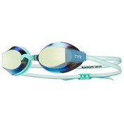 تصویر عینک شنا زنانه های مسابقه ای با زنان BLACK OPS طلا سبز TYR 