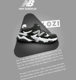 تصویر کتانی نیو بالانس 9060 مردانه سایز ۴۰ تا ۴۵ با رنگ طوسی و سفید 