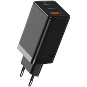 تصویر شارژر دیواری فست شارژ باسئوس Baseus GaN2 Pro QC4+ Dual Type-C and USB A CCGAN2P-B0 توان 65 وات ا Baseus GaN Pro Wall Charger, C + C + A, 65W, EU Baseus GaN Pro Wall Charger, C + C + A, 65W, EU