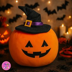 تصویر عروسک کدو هالووین با کلاه جادویی – دکوری خاص و فانتزی 