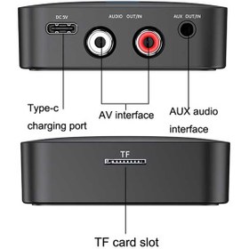 تصویر گیرنده بلوتوث AFK-A10 NFC فرستنده گیرنده بلندگو اتومبیل AUX 