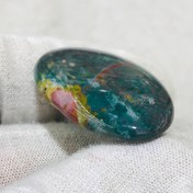 تصویر نگین سنگ خون سبز قرمز اصل هند تراش اوال سایز 21*36 