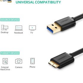 تصویر کابل تبدیل USB به Micro B 3.0 یوگرین US130 مدل 10843 طول 2 متر UGREEN US130-10843 USB to Micro-B 3.0 Cable 2m