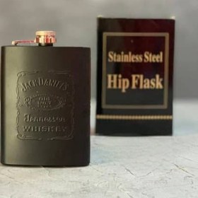 تصویر هیپ فلاسک تک چرم جک دنیلز 