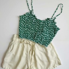 تصویر شلوارک لینن شیری 