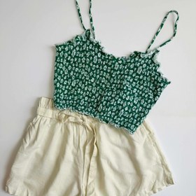 تصویر شلوارک لینن شیری 