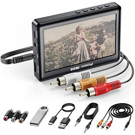 تصویر تبدیل VHS به دیجیتال Mp4 - پخش کننده سی دی کاست وینیل به مبدل MP3 - آداپتور جعبه ضبط صدا ویدیوی قدیمی برای پخش کننده Hi8/نوار 8 میلی متری/VHS-c/دک دوربین فیلمبرداری / مینی دی وی، جایگزینی دستگاه VHS به دی وی دی - ارسال 20 روز کاری 