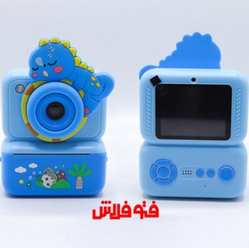 تصویر دوربين کودک چاپ فوري فلاش دار با 4رول کاغذ رنگی 