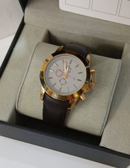 تصویر ساعت سیتیزن زنانه بند چرمی قهوه ای طلایی 