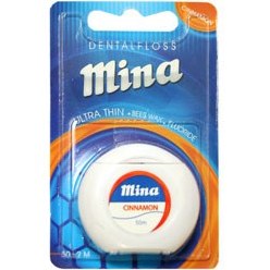 تصویر نخ دندان دارچینی فوق نازک مینا 50 متر Mina ultra Thin Cinnamon Dental Floss