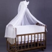 تصویر گهواره نوزاد الیزا کنار مادر دیوانکو رنگ فندوقی ابعاد ۱۲۰ در ۶۰ 