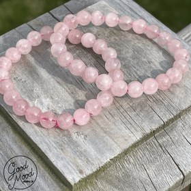 تصویر دستبند سنگ طبیعی رز کوارتز Rose Quartz Bracelet