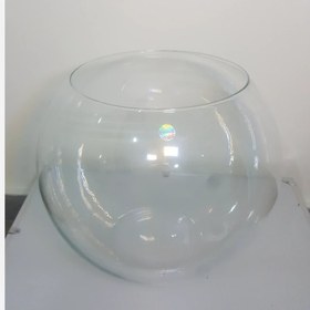 تصویر تنگ ماهی گلدان شیشه ای بزرگ اصل و شفاف 