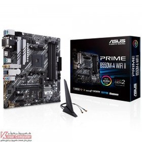 تصویر مادربرد ایسوس مدل PRIME B550M-A WIFI II ASUS PRIME B550M-A WIFI II AM4 DDR4 micro ATX Motherboard