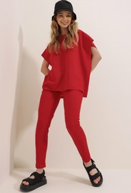تصویر ست لباس ورزشی مناسب یقه قرمز زنانه ALC-X5885 