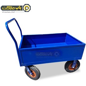 تصویر گاری 125*85 30 سانت ورق چهارطرف با چرخ فرغونی بادی شرکتی 