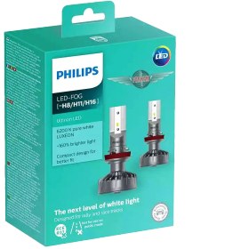 تصویر لامپ هدلایت H11 ، H16 و H8 فیلیپس مدل Ultinon LED 6200K Philips Headlight Ultinon LED 6200K H11 H8 H16 8727900398632