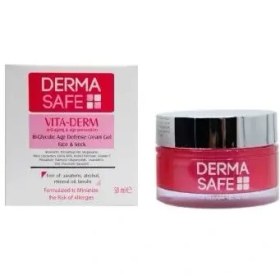 تصویر کرم ژل ضد چروک درماسیف (Derma Safe) مدل Vita Derm حجم 50 میلی‌لیتر ضد چروک و ضد افتادگی Vita Derm 50 میلی لیتر درماسیف مناسب برای انواع پوست