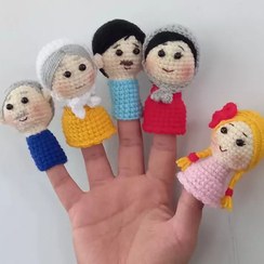 تصویر عروسک بافتنی انگشتی خانواده دونه ای 