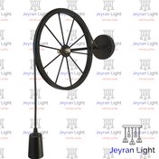 تصویر چراغ دیواری مدل چرخ آویز - مشکی Hanging wheel wall lamp