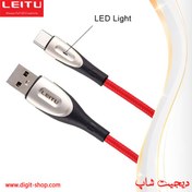 تصویر کابل شارژ تایپ سی C لیتو LED چراغ دار 2A آمپر 