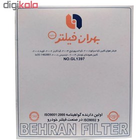 تصویر فیلتر کابین خودرو بهران فیلتر کد GL1397 مناسب برای کیا اسپورتیج 