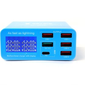 تصویر مولتی شارژر سانشاین مدل RL-304P با ۶ پورت فست 
