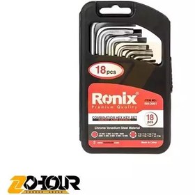 تصویر مجموعه آچار آلن ترکیبی 18 عددی کوتاه رونیکس مدل Ronix RH-2051 