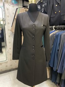 تصویر مانتو شلوار اداری مدل یقه هفت 