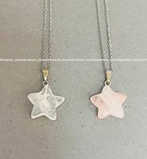 تصویر گردنبند سنگ طبیعی کوارتز طرح ستاره 