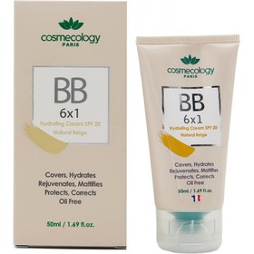 تصویر بی بی کرم 6در1 SPF20 بژ روشن کاسمکولوژی 50 میلی لیتر BB Hydrating Cream 6*1 SPF20